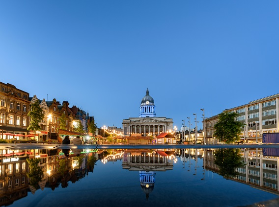 Nottingham city centre of the rive